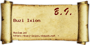 Buzi Ixion névjegykártya